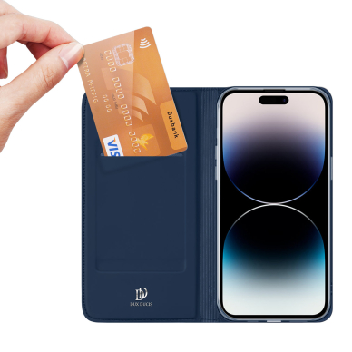 Dėklas Dux Ducis Skin Pro Wallet iPhone 15 Pro - Mėlynas Dėklas Dux Ducis Skin Pro Wallet iPhone 15 Pro - Mėlynas