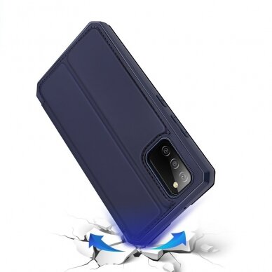 DUX DUCIS Skin X atverčiamas dėklas Samsung Galaxy A02s Tamsiai mėlynas 3