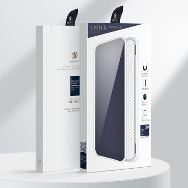 DUX DUCIS Skin X atverčiamas dėklas Samsung Galaxy A02s Tamsiai mėlynas 4