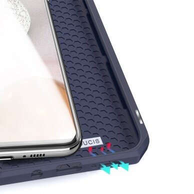 DUX DUCIS Skin X atverčiamas dėklas Samsung Galaxy A42 5G mėlynas 6