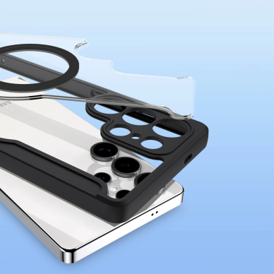 Samsung Galaxy S25 Ultra Dux Ducis Skin X Pro dėklas su MagSafe ir pinigine - juodas 1