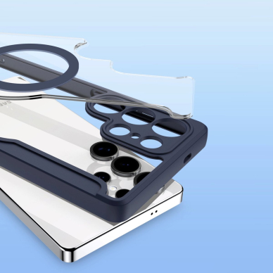 Samsung Galaxy S25 Ultra Dux Ducis Skin X Pro dėklas su MagSafe ir pinigine - mėlynas 4