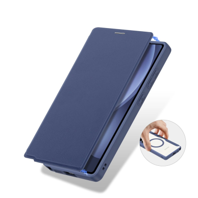 Samsung Galaxy S25 Ultra Dux Ducis Skin X Pro dėklas su MagSafe ir pinigine - mėlynas 5