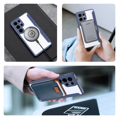 Samsung Galaxy S25 Ultra Dux Ducis Skin X Pro dėklas su MagSafe ir pinigine - mėlynas 9