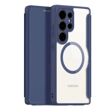Samsung Galaxy S25 Ultra Dux Ducis Skin X Pro dėklas su MagSafe ir pinigine - mėlynas