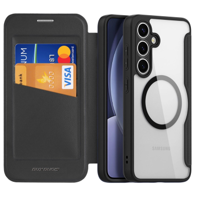 Dux Ducis Skin X Pro Dėklas skirtas Samsung Galaxy S25 with MagSafe and Piniginės tipo - Juodas 2