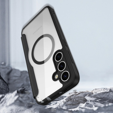 Dux Ducis Skin X Pro Dėklas skirtas Samsung Galaxy S25 with MagSafe and Piniginės tipo - Juodas 3