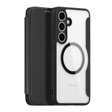 Dux Ducis Skin X Pro Dėklas skirtas Samsung Galaxy S25 with MagSafe and Piniginės tipo - Juodas