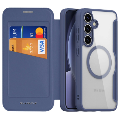 Dux Ducis Skin X Pro Dėklas skirtas Samsung Galaxy S25 with MagSafe and Piniginės tipo - Mėlynas 1