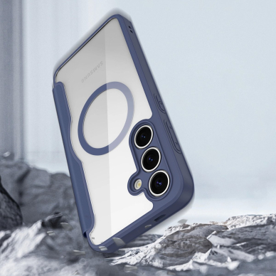 Dux Ducis Skin X Pro Dėklas skirtas Samsung Galaxy S25 with MagSafe and Piniginės tipo - Mėlynas 2