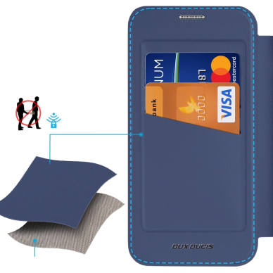Dux Ducis Skin X Pro Dėklas skirtas Samsung Galaxy S25 with MagSafe and Piniginės tipo - Mėlynas 3