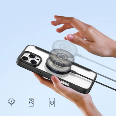 Atverčiamas Dėklas Dux Ducis Skin X Pro iPhone 16 Pro MagSafe and Flip Cover - Juodas 2 Atverčiamas Dėklas Dux Ducis Skin X Pro iPhone 16 Pro MagSafe and Flip Cover - Juodas 2