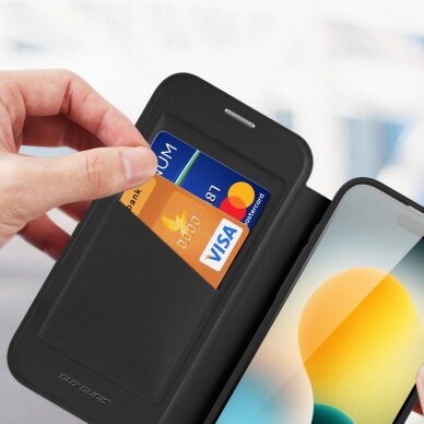 iPhone 17 Air Dux Ducis Skin X Pro dėklas su pinigine, suderinamas su MagSafe – juodas 8