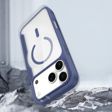 iPhone 17 Pro Max Dux Ducis Skin X Pro dėklas su pinigine, suderinamas su MagSafe – mėlynas 4