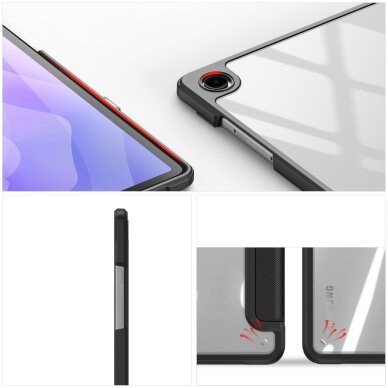 Samsung Galaxy Tab A11 Plus / A9 Plus Dux Ducis Toby Armored atverčiamas dėklas – juodas 5