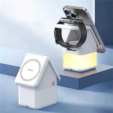 Duzzona W20 15W 4in1 indukcinis įkroviklis iPhone / AirPods / Apple Watch su naktiniu apšvietimu – baltas 4 Duzzona W20 15W 4in1 indukcinis įkroviklis iPhone / AirPods / Apple Watch su naktiniu apšvietimu – baltas 4