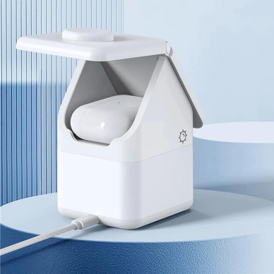 Duzzona W20 15W 4in1 indukcinis įkroviklis iPhone / AirPods / Apple Watch su naktiniu apšvietimu – baltas 6