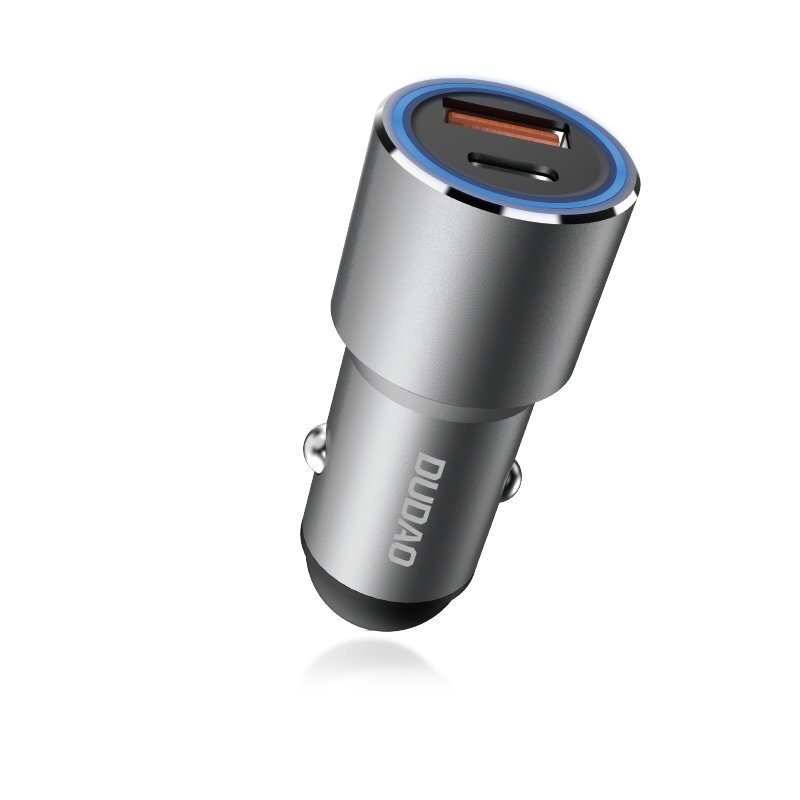 Automobilnis įkroviklis Dudao car charger USB / USB Typ C Power Delivery Quick Charge 22,5 W pilkas 2 Automobilnis įkroviklis Dudao car charger USB / USB Typ C Power Delivery Quick Charge 22,5 W pilkas 2