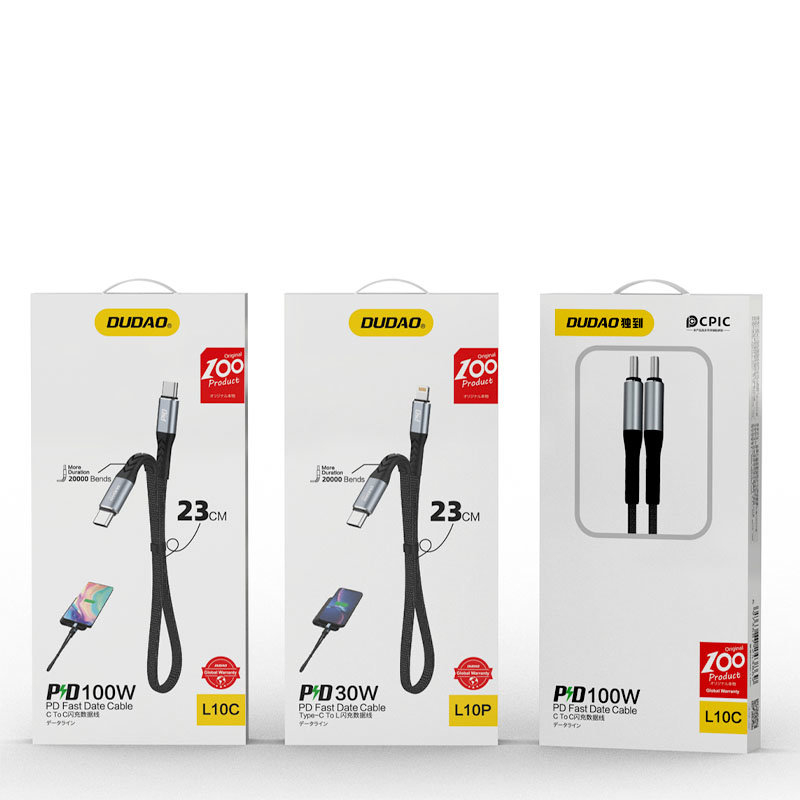 Dudao L10P cable USB Type C - Lightning PD20W Juodas (L10P) 4 Dudao L10P cable USB Type C - Lightning PD20W Juodas (L10P) 4