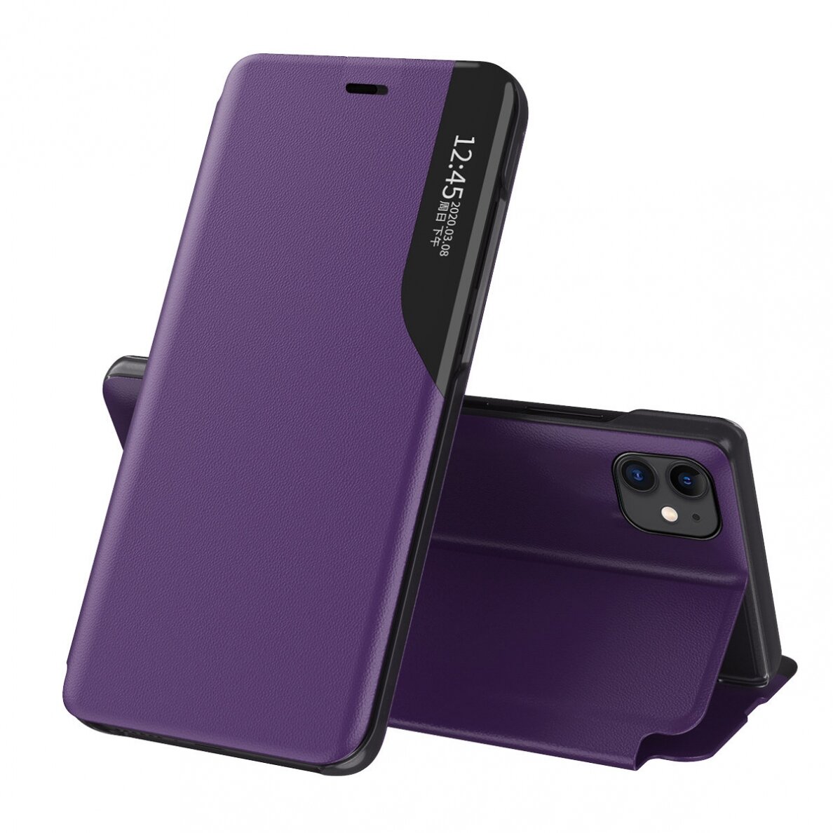 Atverčiamas dėklas Eco Leather View iPhone 13 Pro violetinis Atverčiamas dėklas Eco Leather View iPhone 13 Pro violetinis