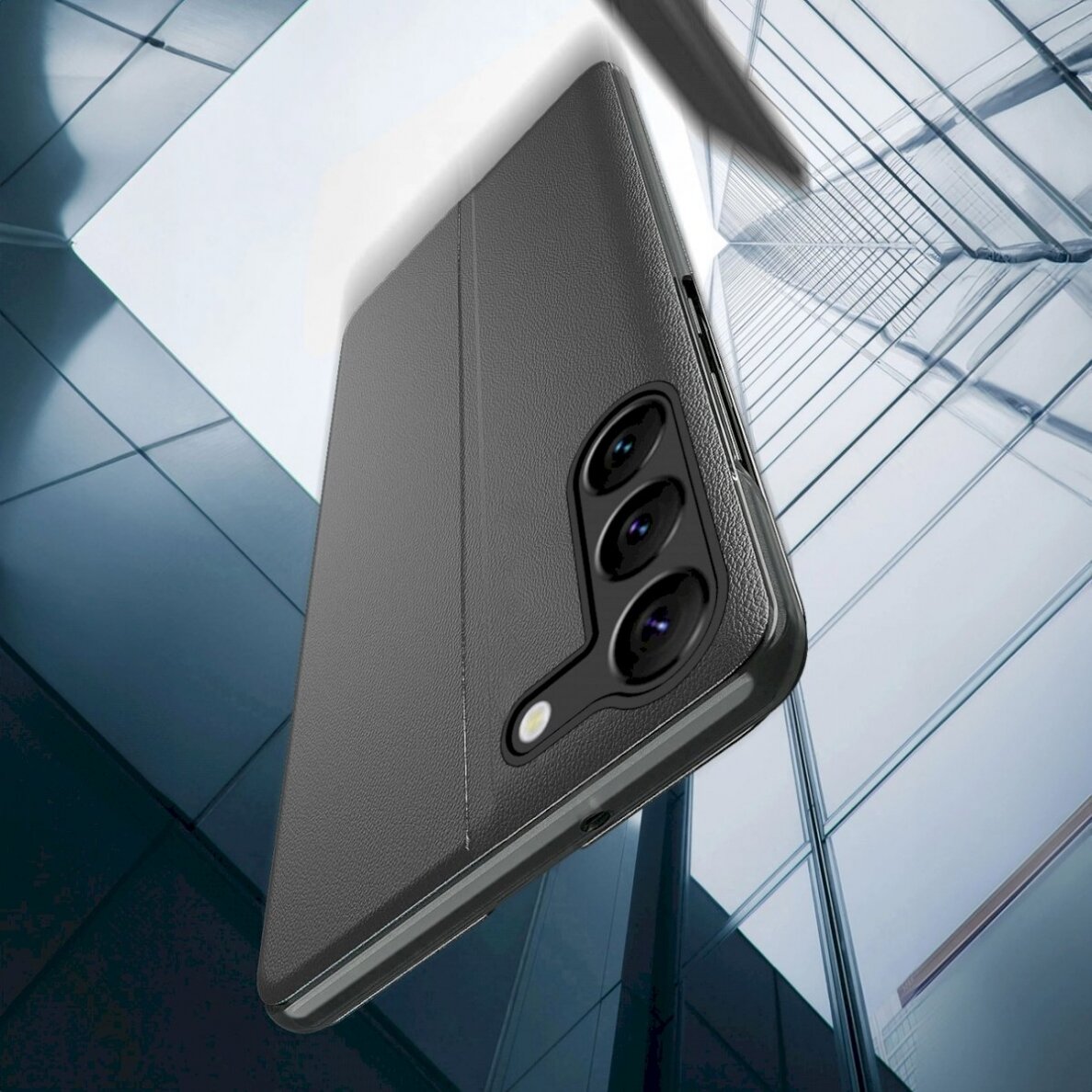 Atverčiamas dėklas Eco Leather ViewSamsung S24+ Juodas 2 Atverčiamas dėklas Eco Leather ViewSamsung S24+ Juodas 2