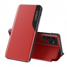 Dėklas Eco Leather View Samsung Galaxy S23 Ultra Raudonas