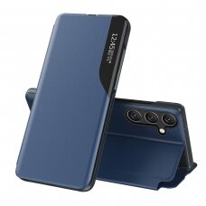 Dėklas Eco Leather View Samsung Galaxy A24 4G Mėlynas
