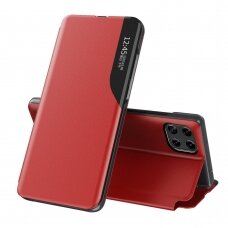 Atverčiamas Dėklas Eco Leather View Case elegant Samsung Galaxy A22 4G Raudonas