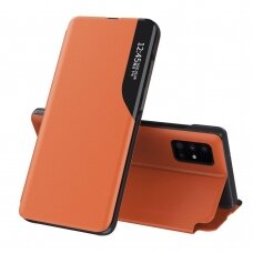 Atverčiamas Dėklas Eco Leather View Case Samsung Galaxy S20 Oranžinis