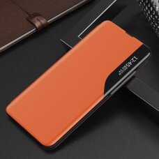 Samsung Galaxy S20+ (S20 Plus) Atverčiamas Dėklas Eco Leather View Case Oranžinis