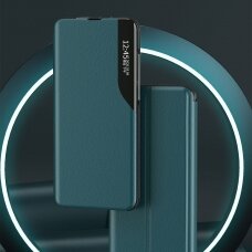 Atverčiamas dėklas Eco Leather View Case elegant Xiaomi Redmi Note 9T 5G Raudonas