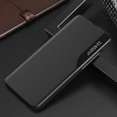 Atverčiamas dėklas Eco Leather View Case elegant Samsung Galaxy A02s Juodas 1