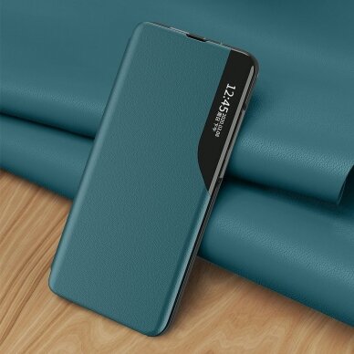 Atverčiamas dėklas Eco Leather View Case elegant Samsung Galaxy A02s Juodas 8