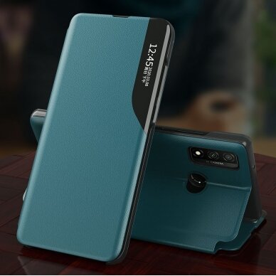 Atverčiamas dėklas Eco Leather View Case elegant Samsung Galaxy A02s Mėlynas 5