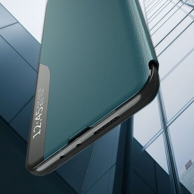 Atverčiamas dėklas Eco Leather View Case elegant Samsung Galaxy A02s Mėlynas 6