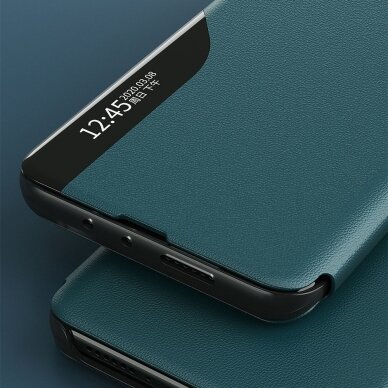 Atverčiamas dėklas Eco Leather View Case elegant Samsung Galaxy A02s Mėlynas 9