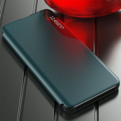 Atverčiamas Dėklas Eco Leather View Case elegant Samsung Galaxy A22 4G Žalias 9