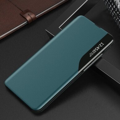 Atverčiamas Dėklas Eco Leather View Case elegant Samsung Galaxy A22 4G Žalias 3