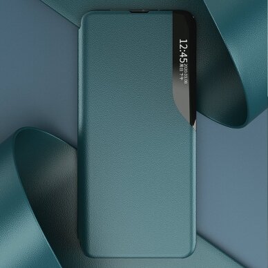 Atverčiamas Dėklas Eco Leather View Case elegant Samsung Galaxy A22 4G Žalias 6