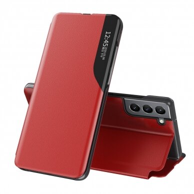 Atverčiamas dėklas Eco Leather View Samsung Galaxy S22 Plus Raudonas