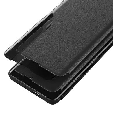 iPhone 16e – Eco Leather View elegantiškas dėklas su atvartu ir stovu - Juodas 1