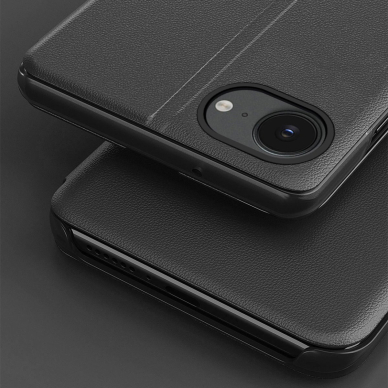 iPhone 16e – Eco Leather View elegantiškas dėklas su atvartu ir stovu - Juodas 4