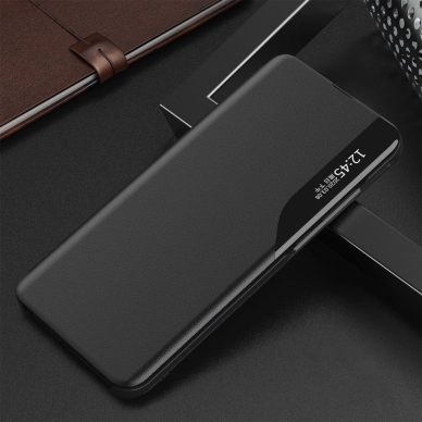 iPhone 16e – Eco Leather View elegantiškas dėklas su atvartu ir stovu - Juodas 5