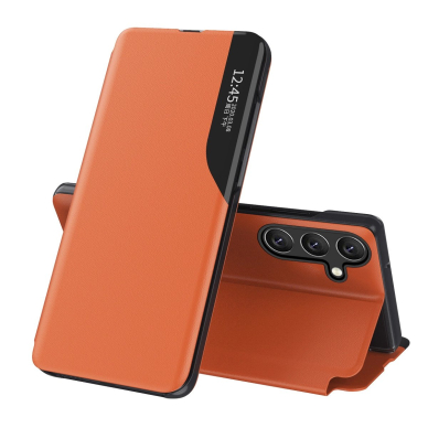 Eco leather view pastatymo funkcija Samsung Galaxy A56 - oranžinis