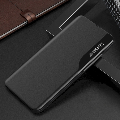 Xiaomi POCO C65 / Redmi 13C Eco Leather View dėklas su atverčiama dalimi – juodas 1