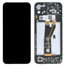 Ekranas Samsung A145 A14 4G su lietimui jautriu stikliuku ir rėmeliu Black ORG