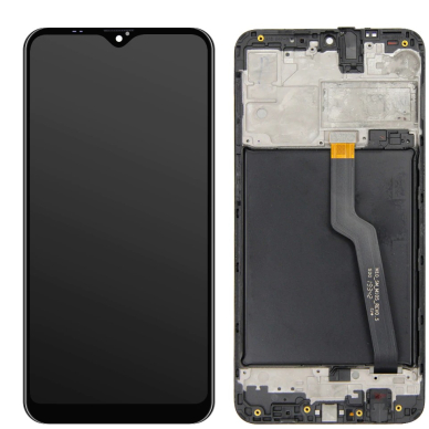 Ekranas Samsung A105 A10 su lietimui jautriu stikliuku ir rėmeliu Black ORG Ekranas Samsung A105 A10 su lietimui jautriu stikliuku ir rėmeliu Black ORG