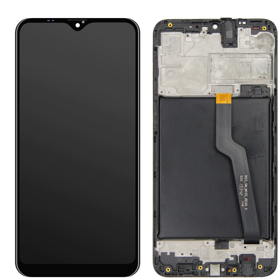 Ekranas Samsung A105 A10 su lietimui jautriu stikliuku ir rėmeliu Black ORG Ekranas Samsung A105 A10 su lietimui jautriu stikliuku ir rėmeliu Black ORG