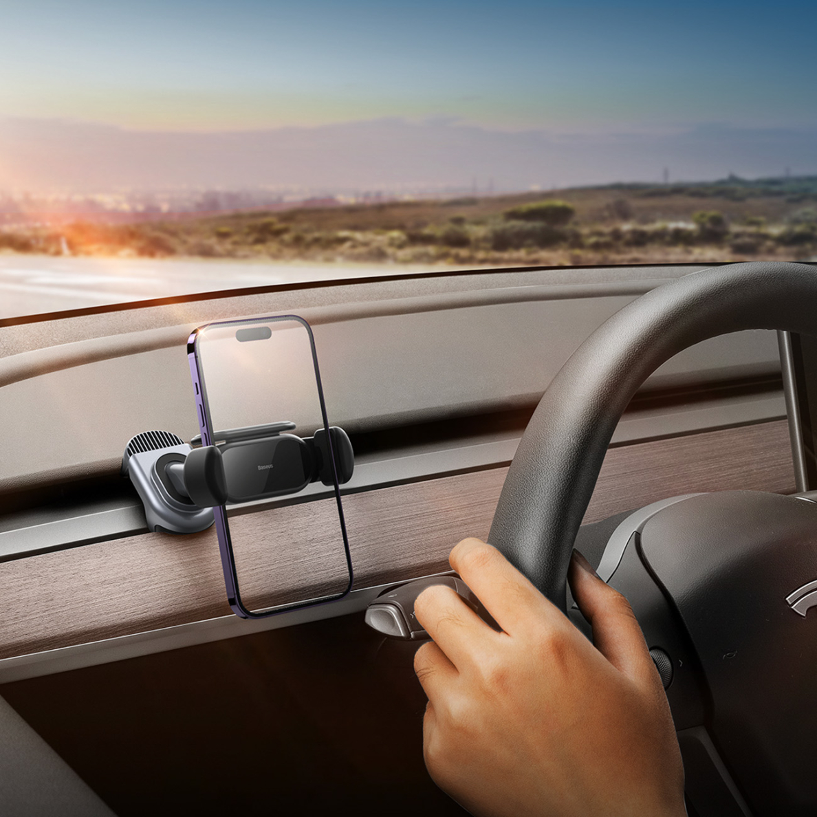 Laikiklis su saulės baterijomis Baseus T-Space - Juodas 10 Laikiklis su saulės baterijomis Baseus T-Space - Juodas 10