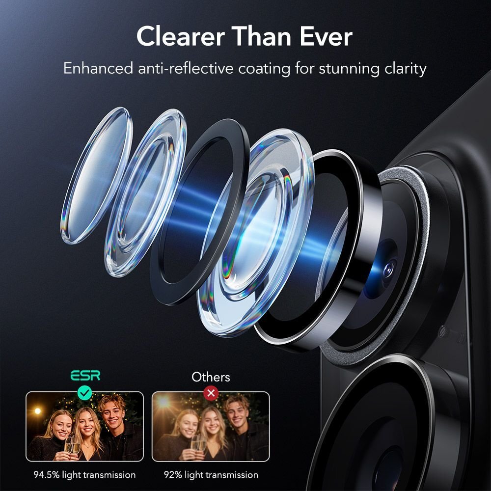 iPhone 16 / 16 Plus ESR Armorite kameros dangtelis – juodas 4